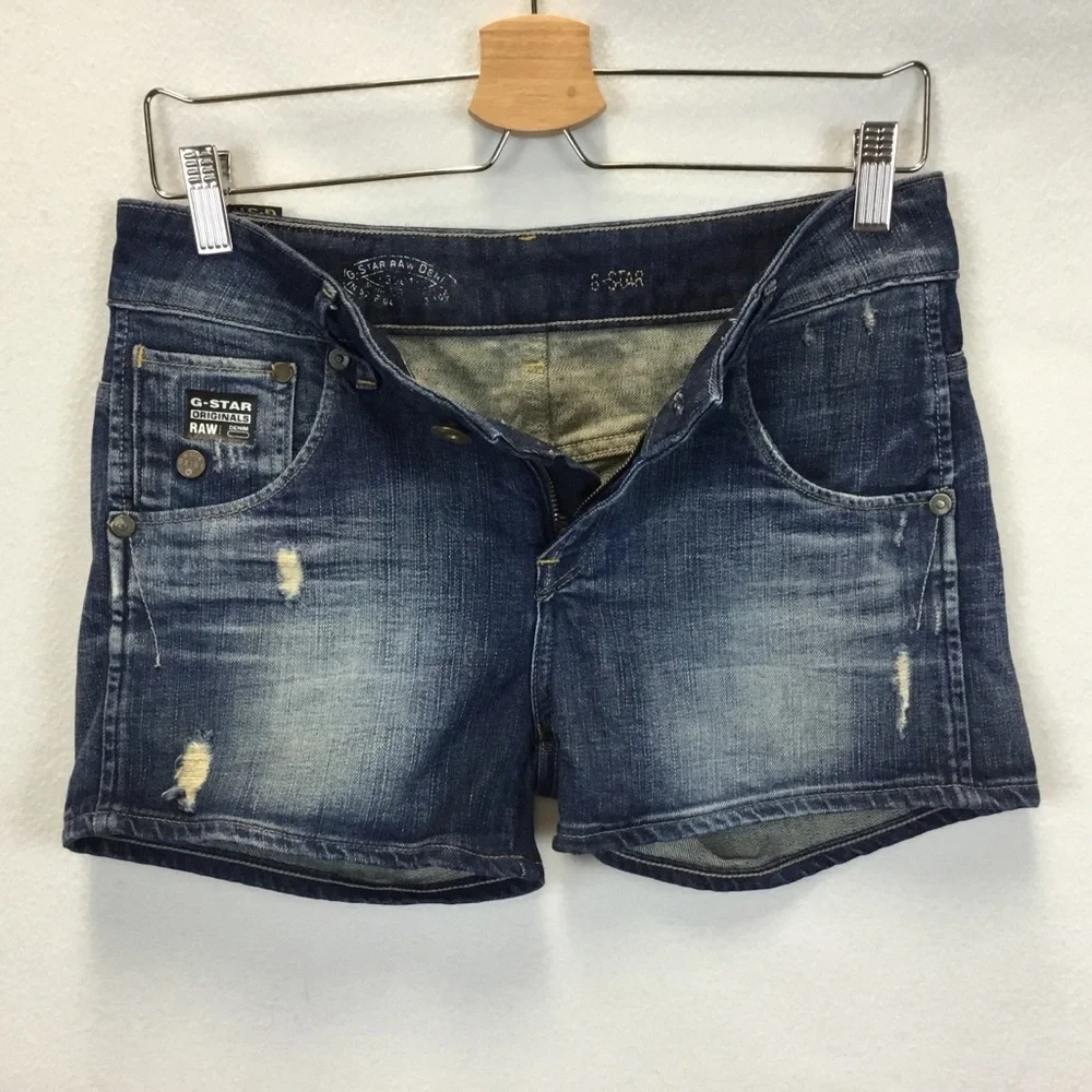 G-Star Raw 3301 Denim Arc Shorts Distressed Faded - Picture 3 of 15